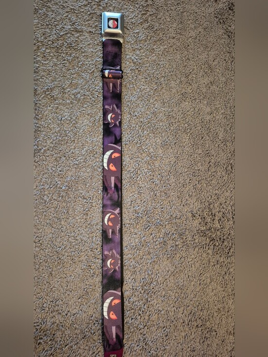Buckle-Down Other - Buckle-Down Pokemon Gengar Pattern Seatbelt Belt with Silver Pokeball Buckle
